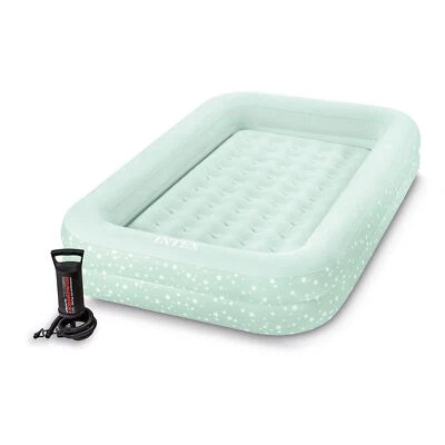 Intex Kids Inflatable Air Mattress Bed Star Design Portable Travel Easy Pump - Image 1 of 4