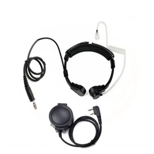 Tactical Throat Mic Earpiece Headset Microphone NATO Plug for Kenwood Baofeng 5R - Picture 1 of 11