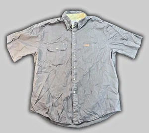 Carhartt shirt Men’s Large Brown Plain Loose Fit polo Pocket collared button up - Picture 1 of 6