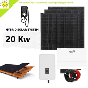 20KWp FOX Hybrid Photovoltaikanlage 20Kw Speicher Unterkonstruktion Wallbox - Bild 1 von 7