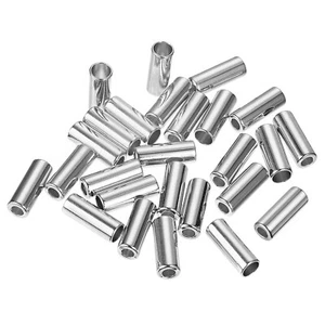 26Stk Metall Schnur Endschloss Kordelzug Seilstopper Säulenseil Endkappen Silber - Bild 1 von 5