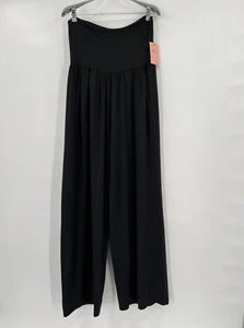 Quince Women's Black French Terry Modal Wide Leg Pant sz XL NWT Relaxed Leg - Picture 1 of 9