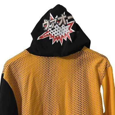 Sudadera con capucha para hombre ASICS Tiger Happy Chaos amarilla negra temática de anime japonés talla L Foto 1 de 4
