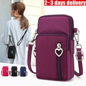 Umhängetasche Handy Handtasche Reißverschluss Geldbörse Smartphone Tasche Damen - Bild 1 von 14