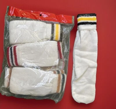 NOS VTG Socks 6 Pack Ladies Terry Lined Low Cut Roll Top 70s 80s Quarter Tennis - Image 1 of 4