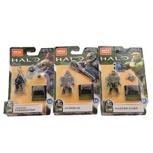 3 HALO Infinite Ser 14 Mini Figures Hyperius Master Chief Jackal Freebooter Mega - Picture 1 of 14