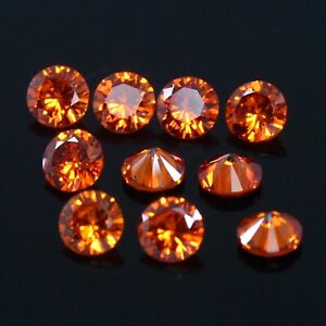 Awesome ! Fancy Color 10 Pc VS1 Brillant Cut 4.00 mm Round Padparadscha Diamond