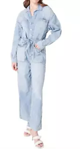 NUOVA TUTA DENIM FREE PEOPLE WE THE FREE KNOX CON CINTURA TAGLIA M - Foto 1 di 12