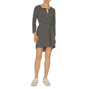 Sanctuary Womens Sullivan B/W Striped Henley T-Shirt Dress XXS BHFO 0121 - Picture 1 of 2