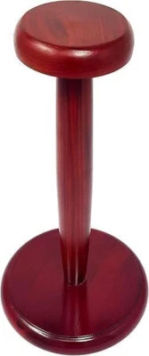 Handmade Brown Wooden Armor Helmet Stand Round Base For Display Home Decore - Image 1 of 4