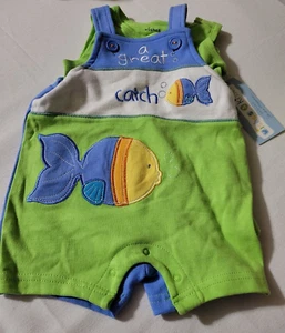 WISHES & KISSES Baby Boys Size 0 3 or 3-6 Month Cotton Outfit NWT - Picture 1 of 5