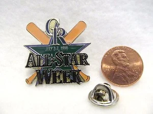 CR Juli 1998 All Star Week Colorado Rockies Baseball MLB Anstecknadel Mütze - Bild 1 von 2