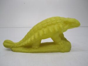 Figurine jouet vintage années 1960 Sinclair Dinoland Ankylosaurus moule en plastique dinosaure jaune