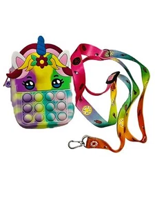 Small Push Pop Sensory Purse, Unicorn Girl Unicorn, Crossbody, Multicolored - Picture 1 of 5