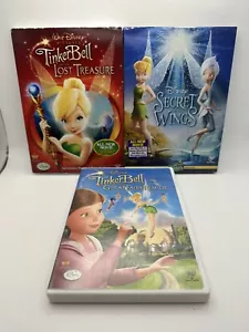 Disney Tinkerbell 3 Movies DVD Lost Treasure Secret Wings Great Fairy Rescue - Picture 1 of 2
