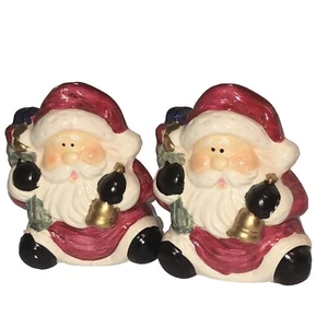 Vintage Keramik Salz und Pfefferstreuer Weihnachtsmann läutet Glocken - Bild 1 von 10