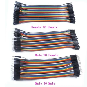 40P DuPont 2.54mm Rainbow Cable Ribbon Jumper Wire Female/Male TO Female/Male - Picture 1 of 5