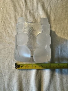 Nybro Glass Crystal Sweden Snowman Candle Holder  - Picture 1 of 5