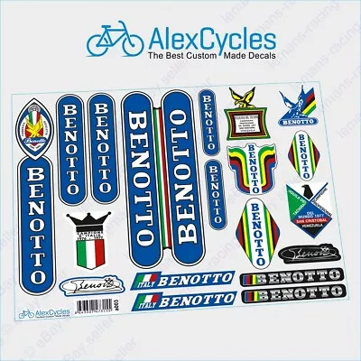 Kit de calcomanías de restauración para bicicleta BENOTTO Italia raras + pegatinas de regalo GRATIS - Imagen 1 de 4