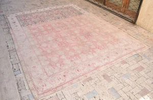 Turkish Rug 115''x148'' Vintage Light Muted Color 9x12 Rug Oushak Rug 293x378cm - Picture 1 of 12