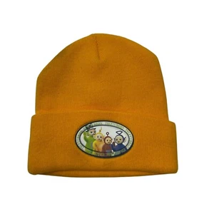 Vintage Teletubbies Y2K Cartoon Winter Beanie Hat Stocking Cap Knit Yellow - Picture 1 of 8