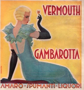 PUBBLICITA'1934 GAMBAROTTA AMARO SPUMANTE LIQUORE DRINK BAR VERMOUTH PETRONIO - Foto 1 di 1