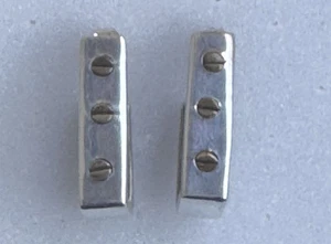 Modernist Sterling Silver 925 Mexico Screw Accented Hoops/Hoop Earrings #10 - Picture 1 of 13
