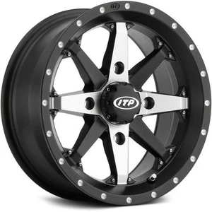 ITP Cyclone Wheel - 14x7 - 5+2 Offset - 4/110 - Matte Black/Machined 1422304727B - Picture 1 of 3
