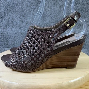 Sandalias Ecco Kalac Tacón de Cuña Zapato Mujer Talla 9 Cuero Marrón Cordones Punta Abierta - Imagen 1 de 8