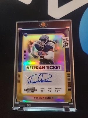 🔥Derrick Henry🔥 2021 Cont. Optic- Veteran Ticket Signatures Gold Holo / 5  Foto 1 de 4