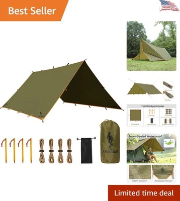 Lona impermeable - Toldo de camping marrón de 10 x 10,5 pies para aventuras al aire libre Foto 1 de 4