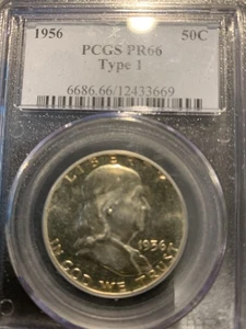 1956 Proof Franklin Silver Half Dollar Type 1 PCGS PR66 - Picture 1 of 2