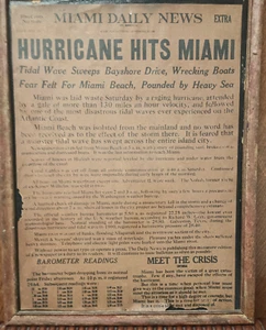 Miami Daily News Hurricane of Sept. 1926-Framed Front Page - Picture 1 of 1