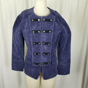 The Pyramid Collection Purple Velvet Gothic Steampunk Military Jacket Womens M - Picture 1 of 8
