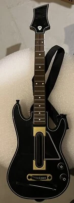 Guitarra Inalámbrica Guitar Hero Power - PS3, XBOX360 - ¡Negra/Dorada Probada! Foto 1 de 4
