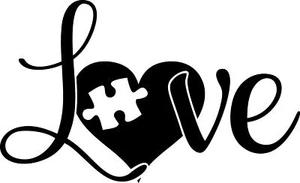 5 inch Autism Love Puzzle Piece Heart Decal Window Sticker Car Decor Kids School - Picture 1 of 3