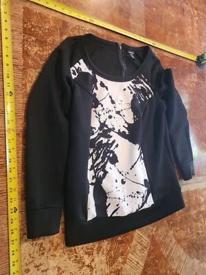 Torrid Black & White Sweater Boat Neck Pullover Size 0 #S16 - Image 1 of 3