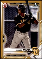 Ismael Mena 2021 Bowman 5x7 Prospects Gold #BP-36 /10 Padres 1st Bowman Card
