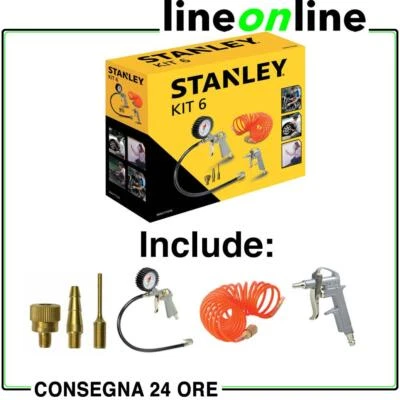 Kt 6 pz Utensili pneumatici Stanley per compressore aria - Immagine 1 di 4