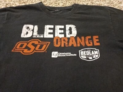 OSU Oklahoma State Cowboys Bleed Orange Bedlam T Shirt Mens Large Black Short Sl - Image 1 of 4