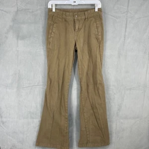 J.Galt Pantaloni Gamba Larga Donna Verde Media Oliva 100% Cotone Baggy Streetwear - Foto 1 di 12