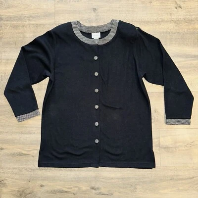 Cárdigan para mujer NAPA VALLEY talla L suéter con botones negro informal al aire libre Foto 1 de 4