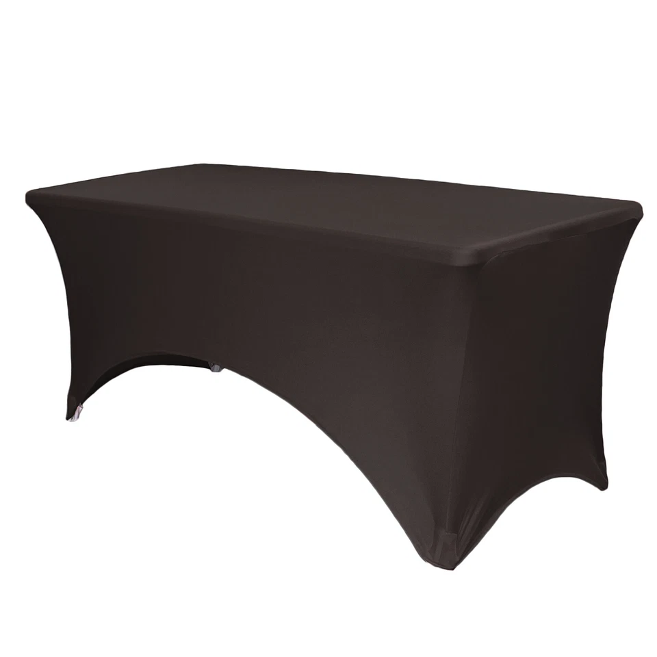 Your Chair Covers YourChairCovers 8 Ft. Rectangular Stretch Tablecloth Black