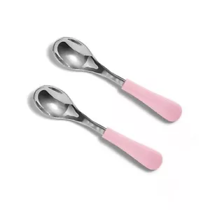 Baby Spoons Forks Stainless Steel and Silicone Set Self Feeding Food Utensils... - Picture 1 of 8