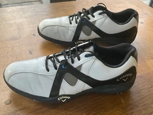 CALLOWAY Golf Shoes Mens UK 10 Black / White with studs Lace Up EU 44.5 - Picture 1 of 10