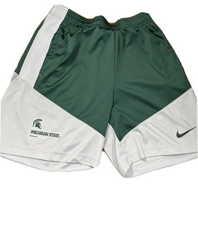 Men's Nike Green/Gray Michigan State Spartans Team Performance Knit Shorts Cover