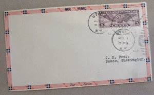COVER 1931 POSTED w/ 5c WING GLOBE AIR MAIL STAMP " - Picture 1 of 3
