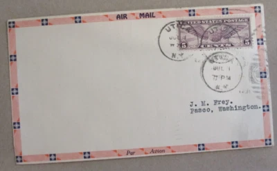 COVER 1931  POSTED  w/ 5c WING GLOBE AIR MAIL STAMP " - Image 1 of 3
