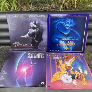 Laserdisc Disney Beauty Aladdan BodyGuard Star Trek generations LD Movie Bundle - Picture 1 of 12