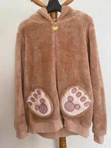 Tokyo Disney Shellie May Plush Hoodie Womens Hooded Jacket Size L Brown - Picture 1 of 12